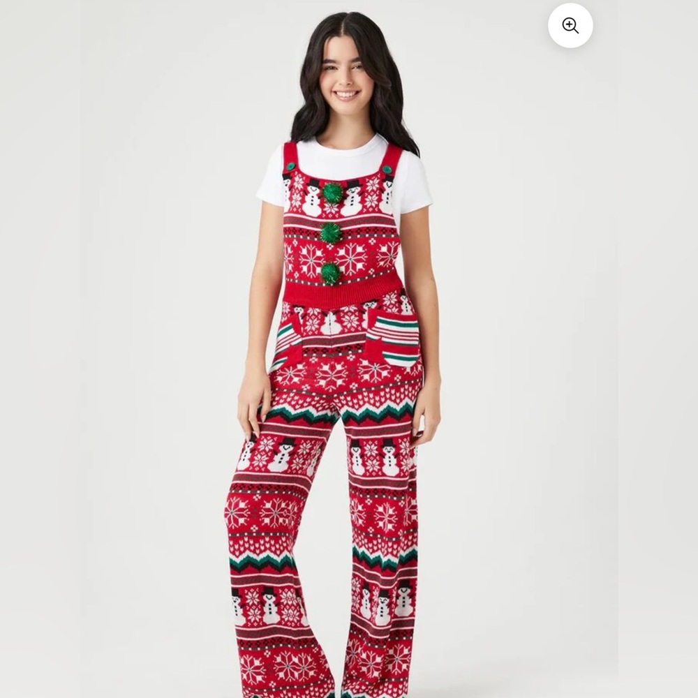 Forever 21 Plus Size Christmas Knit Overalls